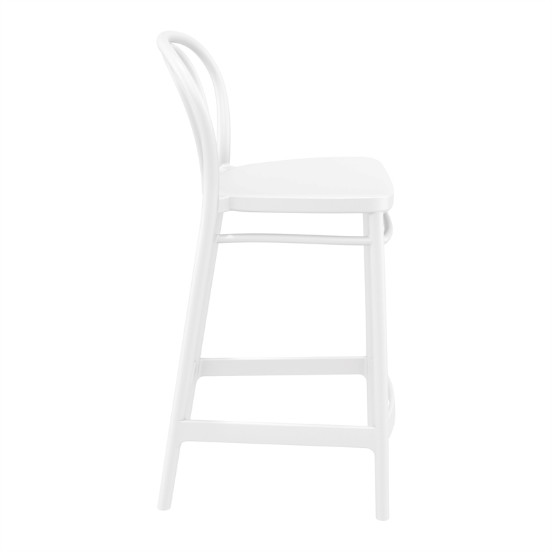 Compamia Victor Contemporary Resin Indoor Outdoor Counter Stool White
