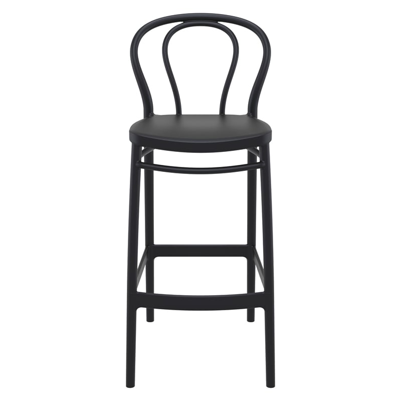Compamia Victor Contemporary Resin Indoor Outdoor Bar Stool Black