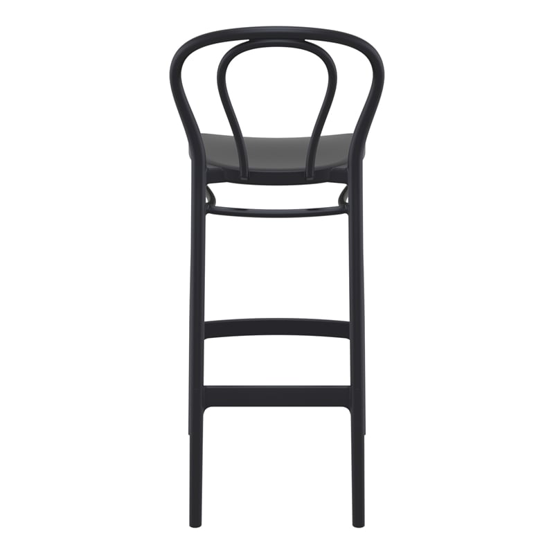 Compamia Victor Contemporary Resin Indoor Outdoor Bar Stool Black