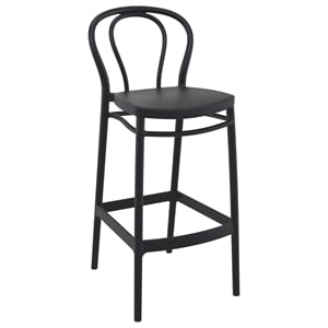 Compamia Victor Contemporary Resin Indoor Outdoor Bar Stool Black