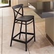 Compamia Cross Contemporary Resin Indoor Outdoor Counter Stool Black