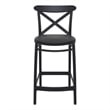 Compamia Cross Contemporary Resin Indoor Outdoor Counter Stool Black