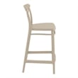Compamia Cross Contemporary Resin Indoor Outdoor Counter Stool Taupe
