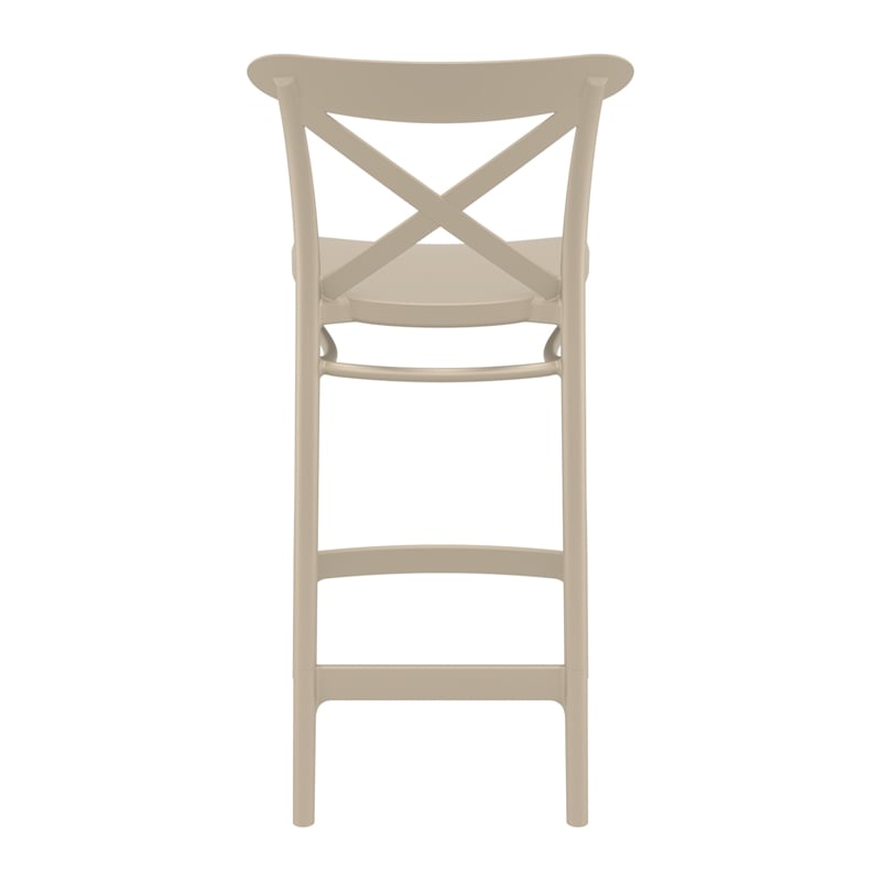 Compamia Cross Contemporary Resin Indoor Outdoor Counter Stool Taupe