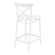 Compamia Cross Contemporary Resin Indoor Outdoor Counter Stool White