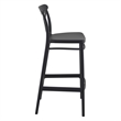 Compamia Cross Contemporary Resin Indoor Outdoor Bar Stool Black