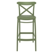 Compamia Cross Contemporary Resin Indoor Outdoor Bar Stool Olive Green