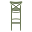 Compamia Cross Contemporary Resin Indoor Outdoor Bar Stool Olive Green