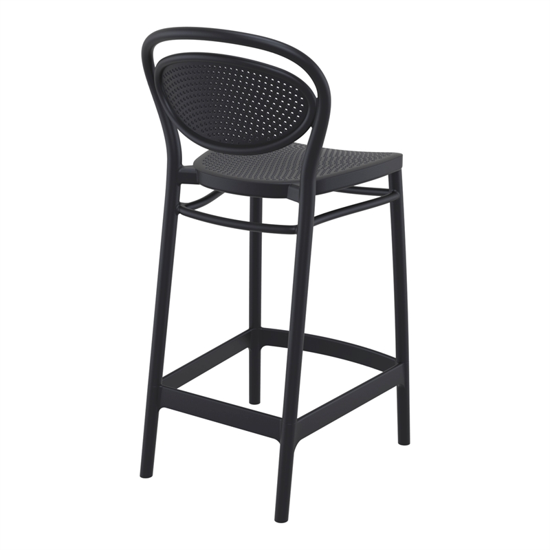 Compamia Marcel Contemporary Resin Indoor Outdoor Counter Stool Black