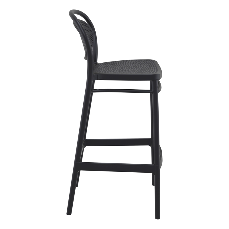 Compamia Marcel Contemporary Resin Indoor Outdoor Bar Stool Black