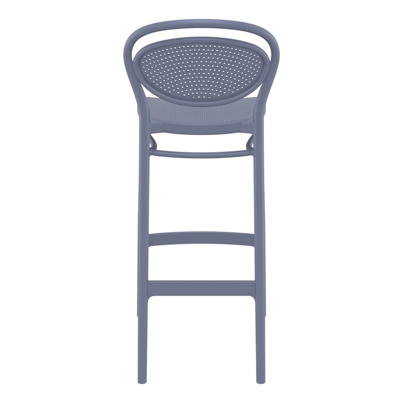 Compamia Marcel Contemporary Resin Indoor Outdoor Bar Stool Dark Gray