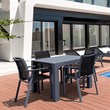 Compamia Pacific 5 Piece Sling Dining set - Dark Gray Frame Black Sling
