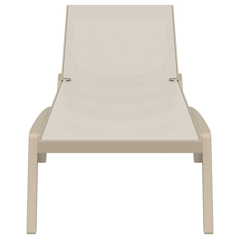 Compamia Pacific Sling Chaise Lounge Taupe Beige Finish Set of 2
