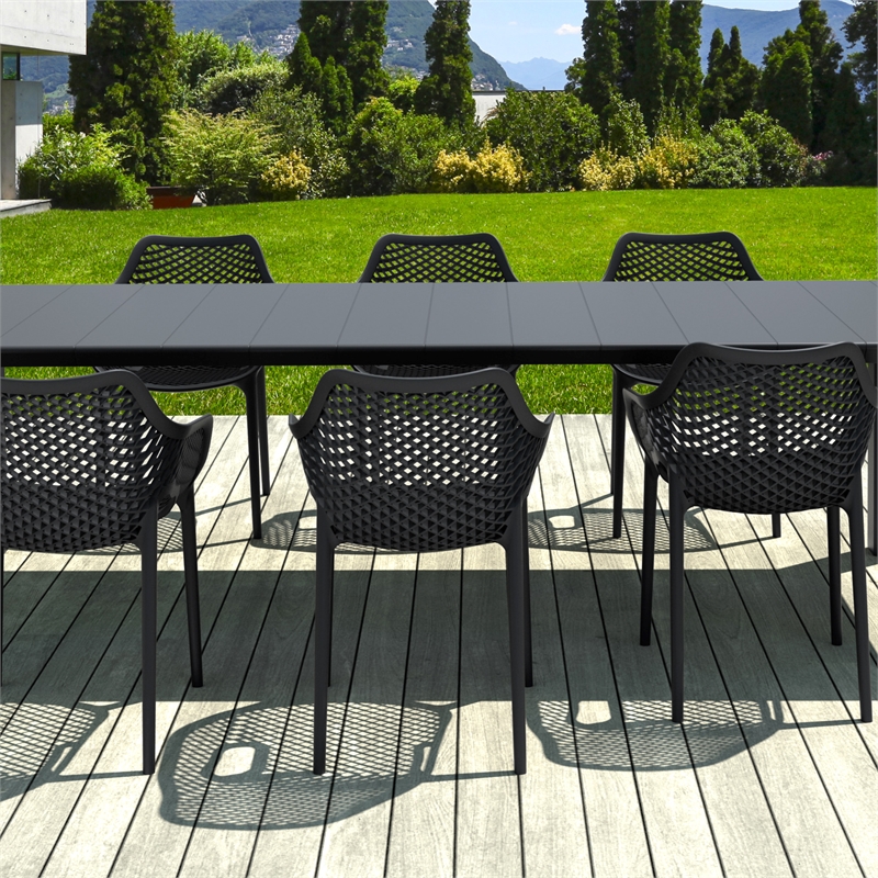 Air XL Extension 9 Piece Dining Set in Black