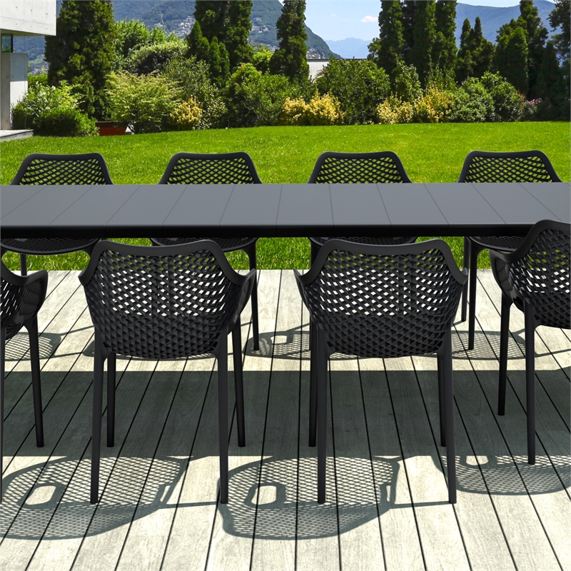 Air XL Extension 11 Piece Dining Set in Black