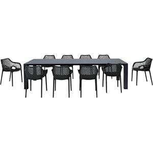 Air XL Extension 11 Piece Dining Set in Black