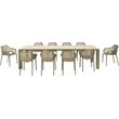 Air XL Extension 11 Piece Dining Set in Taupe