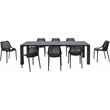 Air Extension 9 Piece Dining Set in Black
