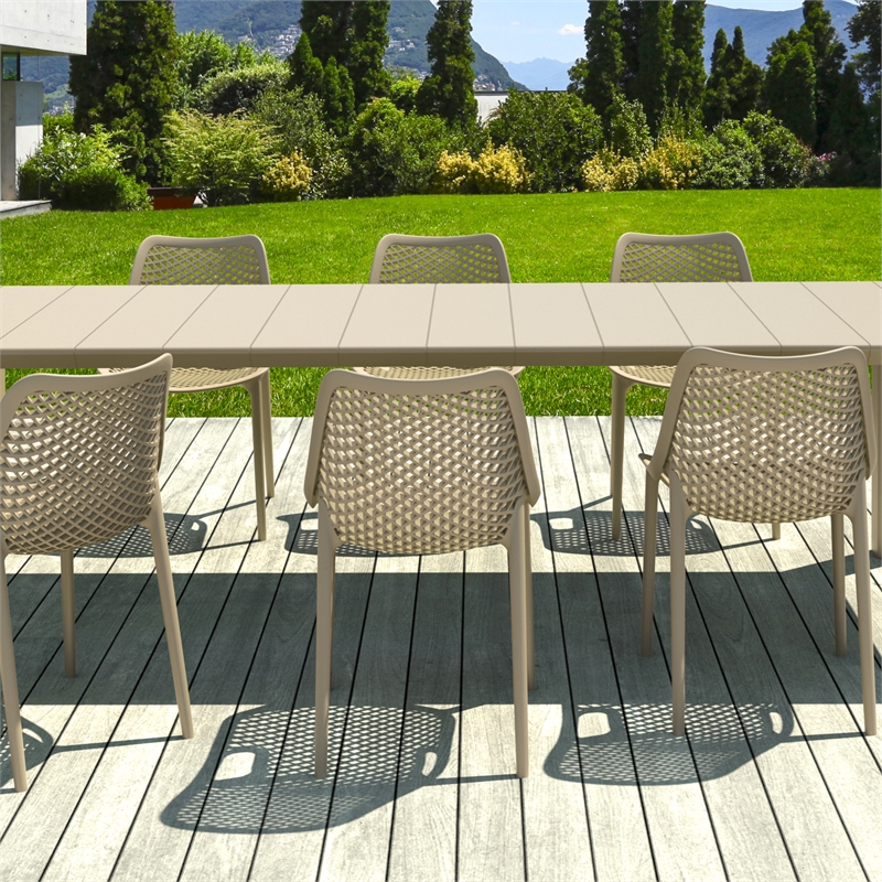 Air Extension 9 Piece Dining Set in Taupe