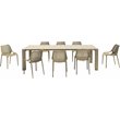 Air Extension 9 Piece Dining Set in Taupe