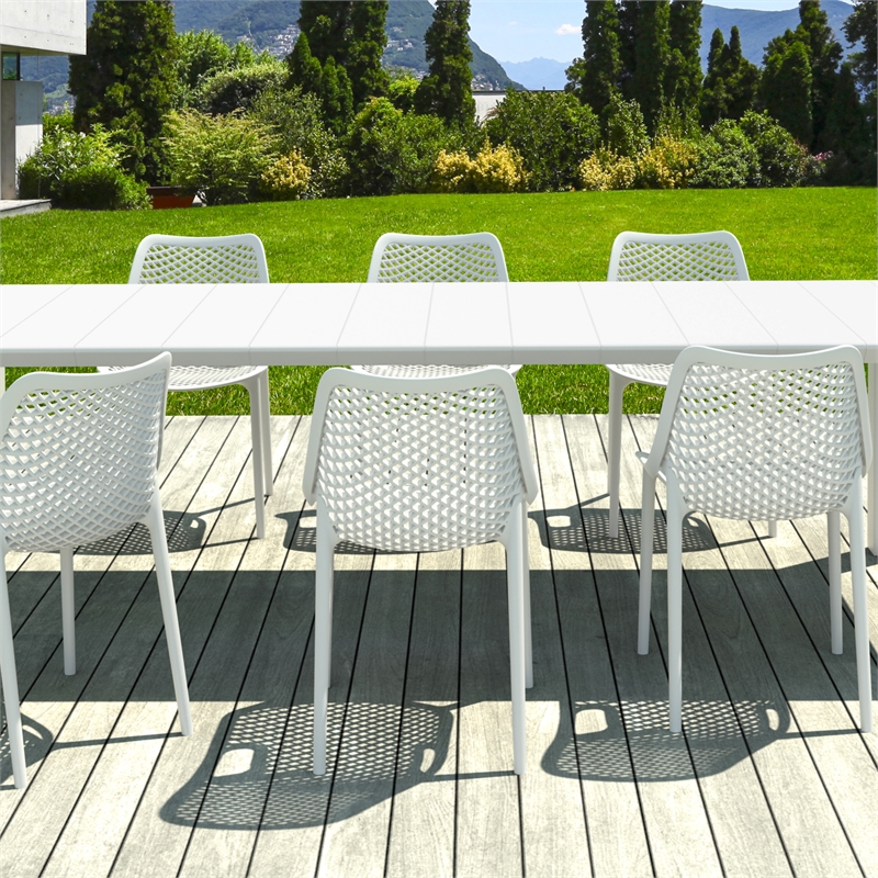 Air Extension 9 Piece Dining Set in White