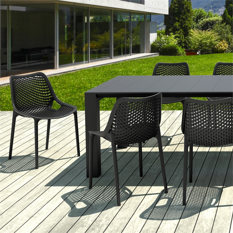Air Extension 11 Piece Dining Set in Black