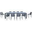 Air Extension 11 Piece Dining Set in Dark Gray