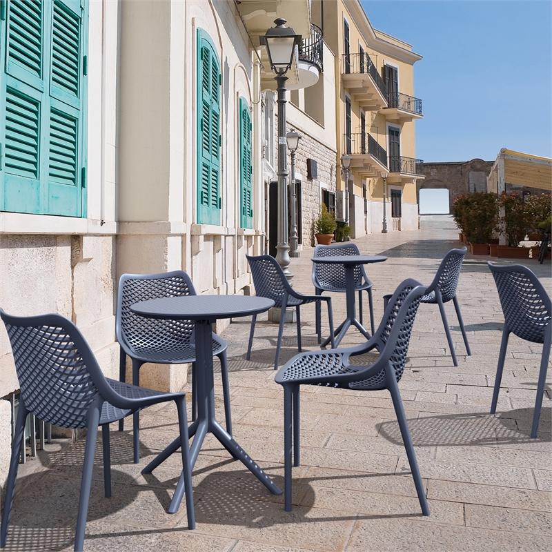 Compamia Sky 24 inch Round Folding Table in Dark Gray finish