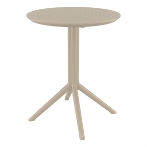 Compamia Sky 24 inch Round Folding Table in Taupe finish