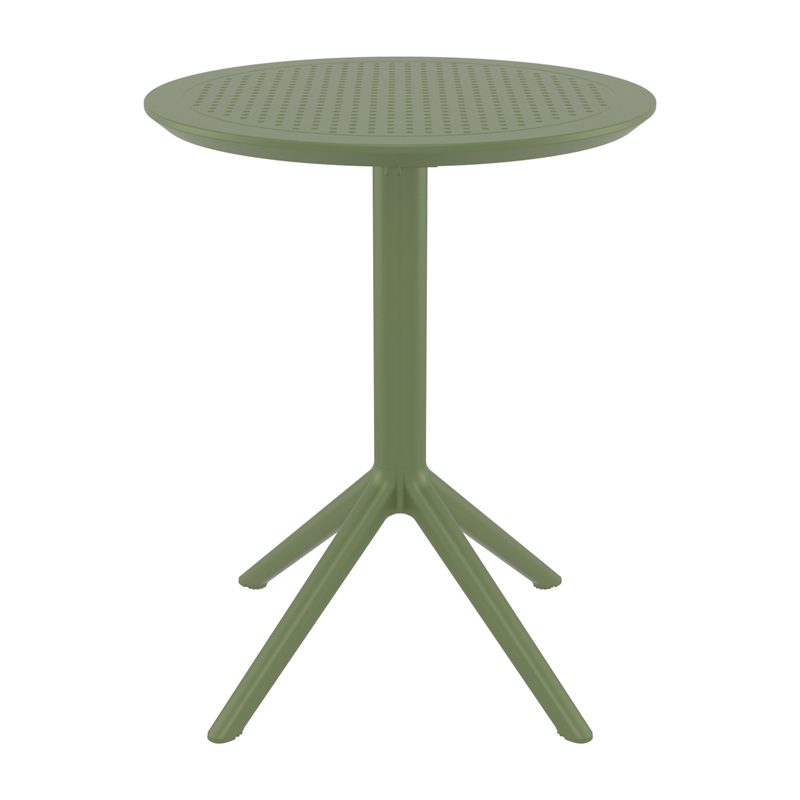 Compamia Sky 24 inch Round Folding Table in Olive Green finish
