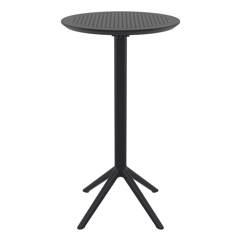 Compamia Sky 24 inch Round Folding Bar Table in Black finish