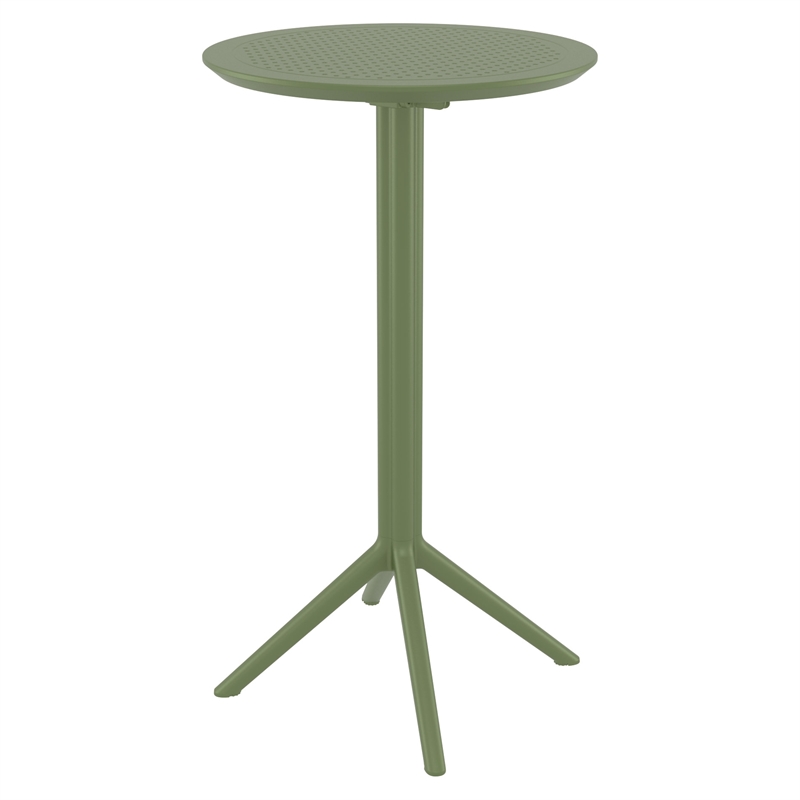 Compamia Sky 24 inch Round Folding Bar Table in Olive Green finish