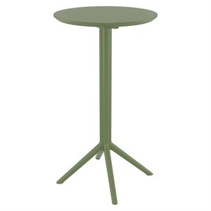 Compamia Sky 24 inch Round Folding Bar Table in Olive Green finish