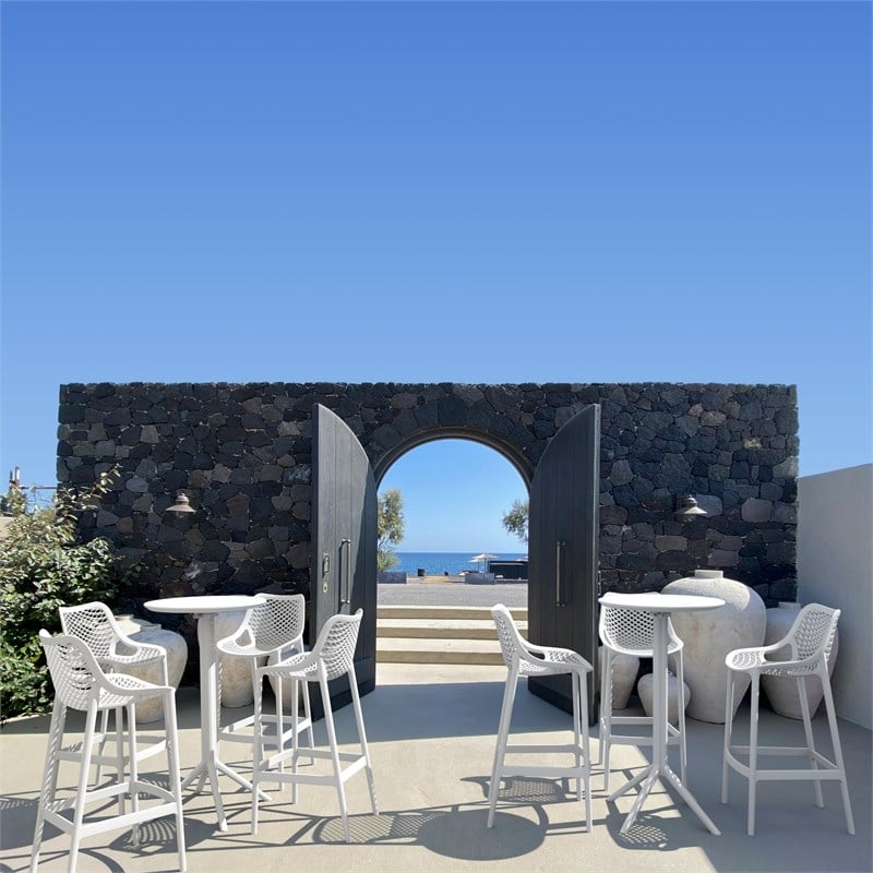 Compamia Sky 24 inch Round Folding Bar Table in White finish