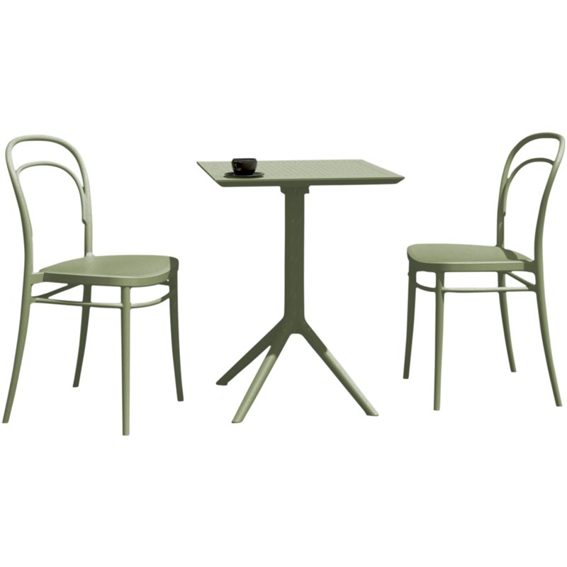 Marie 3 Piece Bistro Set in Olive Green