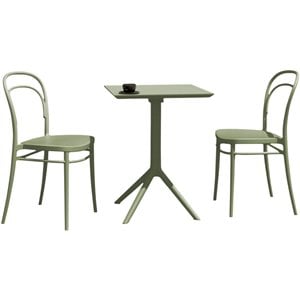 Marie 3 Piece Bistro Set in Olive Green