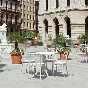 Compamia Victor Patio Dining Set with 4 Chairs in White