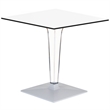 Compamia Ice 24 inch HPL Top Square Dining Table with Transparent Base in White