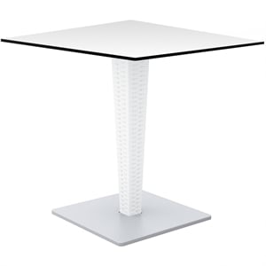 Compamia Riva 24 inch HPL Top Square Table in White finish