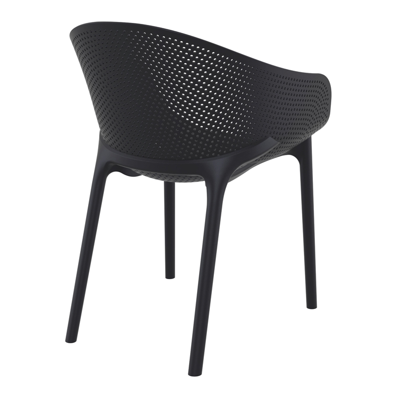 Compamia Sky Pro Stacking Dining Chair in Black finish