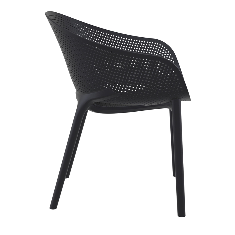 Compamia Sky Pro Stacking Dining Chair in Black finish