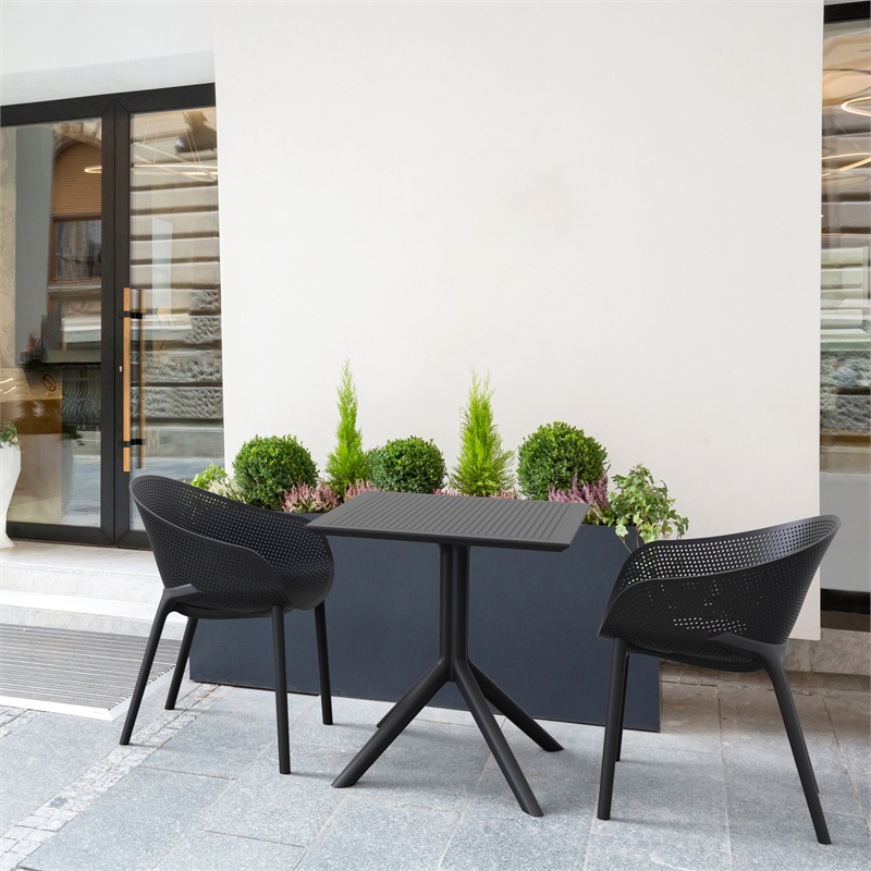 Compamia Sky Pro Stacking Dining Chair in Black finish