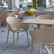 Compamia Sky Pro Stacking Dining Chair in Taupe finish