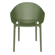 Compamia Sky Pro Stacking Dining Chair in Olive Green finish
