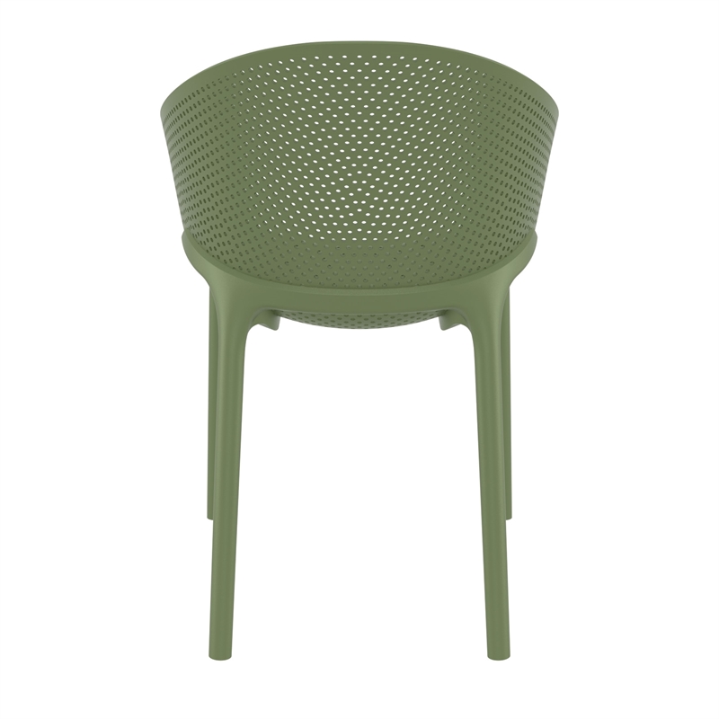 Compamia Sky Pro Stacking Dining Chair in Olive Green finish