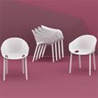 Compamia Sky Pro Stacking Dining Chair in White finish