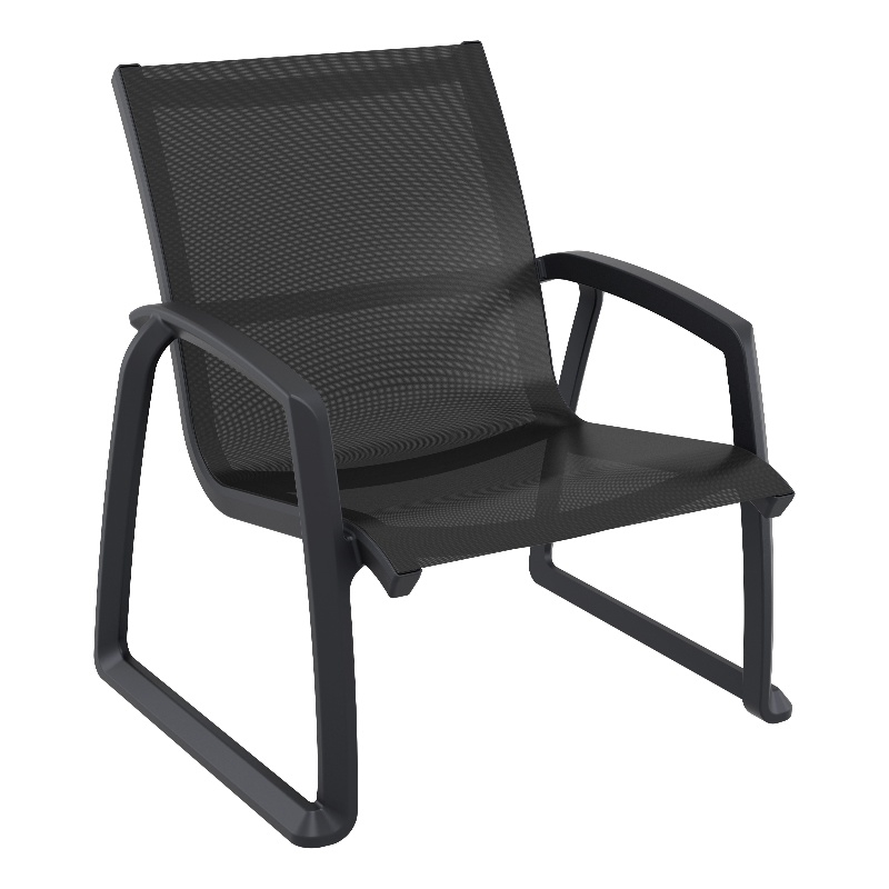 Compamia Pacific Club Arm Chair Black Frame Black Sling