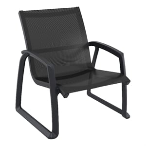 Compamia Pacific Club Arm Chair Black Frame Black Sling