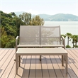 Compamia Pacific LoveSeat with Arms Taupe Frame Taupe Sling