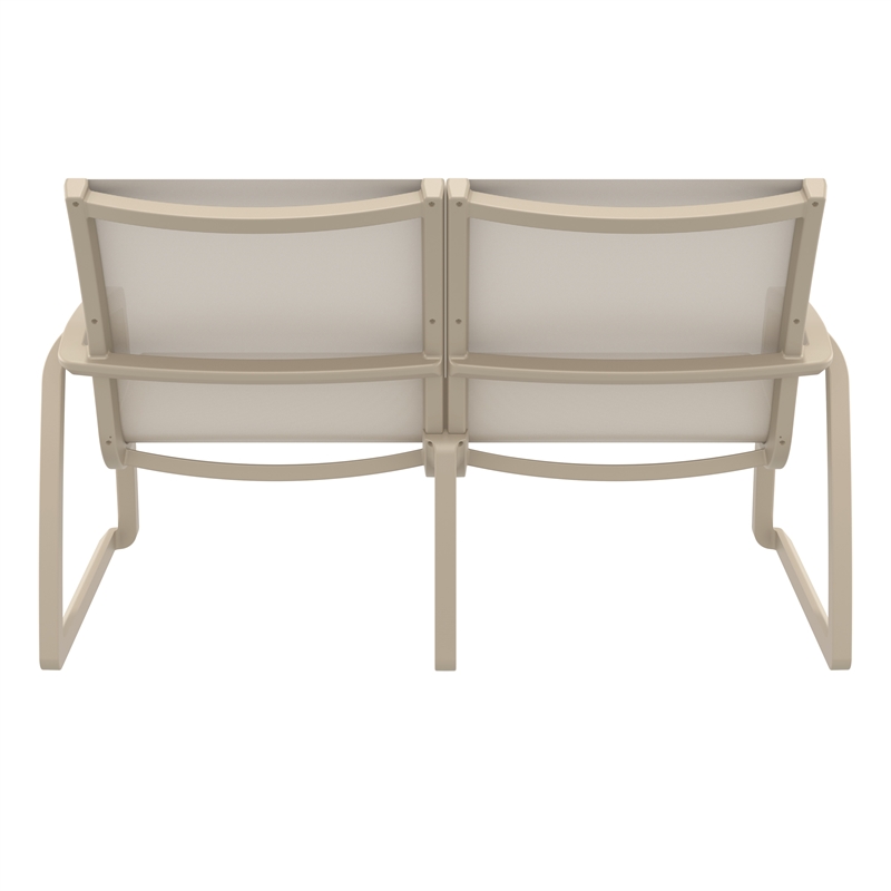 Compamia Pacific LoveSeat with Arms Taupe Frame Taupe Sling